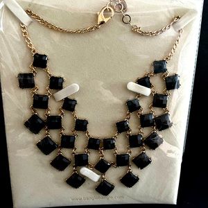 Amrita Singh Black & Goldtone Jelly Bean Statement Necklace NIB